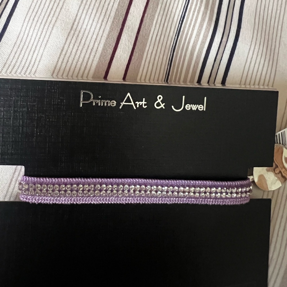 Prime Art & Jewel Swarovski Crystal Purple Stretch Band, Adjustable Bracelet,new